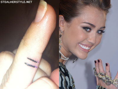Miley Cyrus equal sign tattoo