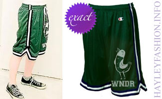 Hayley Williams: Green Mesh Shorts