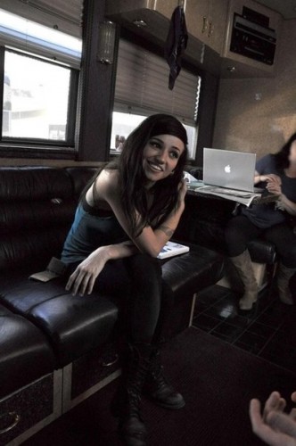 LIGHTS on her tour bus
