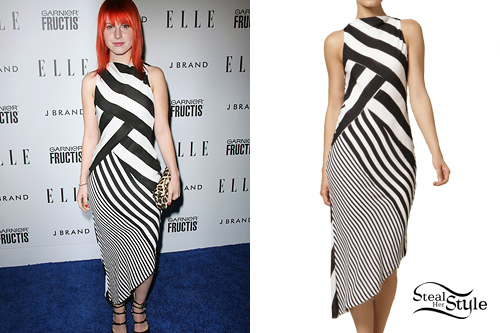 Hayley Williams: Diagonal Striped Dress