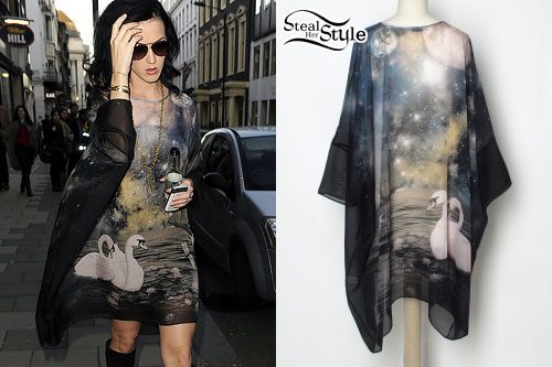 Katy Perry: Swan Print Dress 