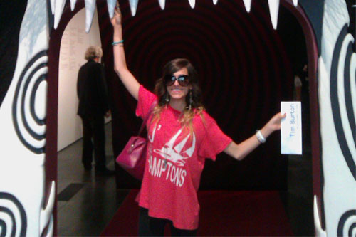 Mindy White at a Tim Burton exhibit