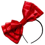 bright red hair bow