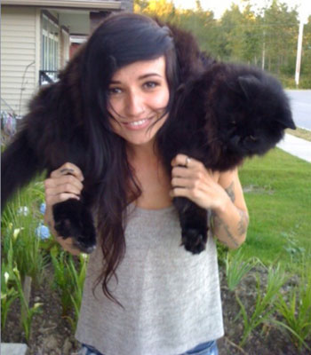 Lights and her cat Stanley