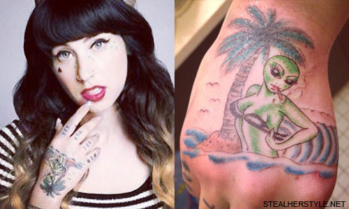 Kreayshawn Alien Hand Tattoo