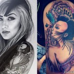 Allison Green geisha arm tattoo