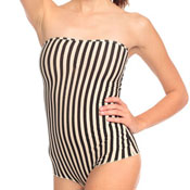 American Apparel Cotton Spandex Jersey Strapless Ruched Bodysuit