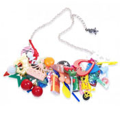 Punky Pins Multi Gumball Junk Charm Necklace