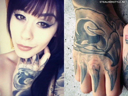 Lexus Amanda claw hand tattoo