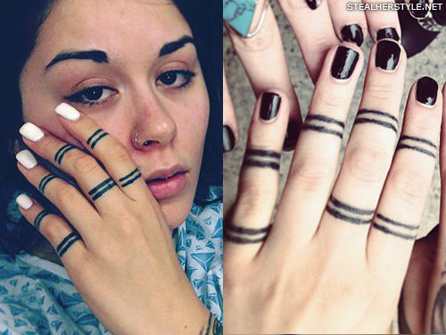 Lexus Amanda finger stripes tattoo