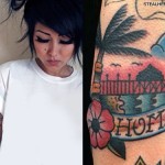 Melissa Marie Green home palm tree arm tattoo