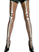 Sheer Skeleton Print Pantyhose Music Legs