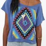 Urban Outfitters Title Unknown Techno Quilt Oversized Crop Tee