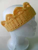 yellow gold crocheted crown headband