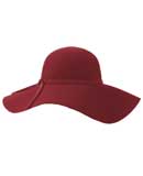 maroon floppy hat