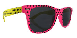 Polka Dot Retro 80's Style Sunglasses Spots in Hot Pink / Yellow / Black