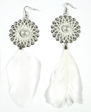 dreamcatcher earrings with white feathers