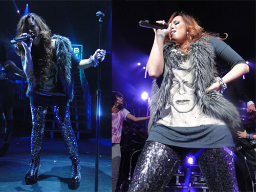 Demi Lovato glitter leggings
