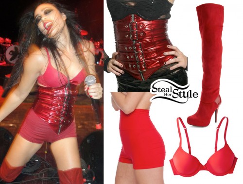 Natalia Kills red corset