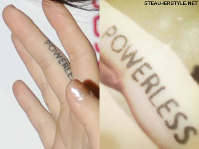 Christina Perri Powerless finger tattoo