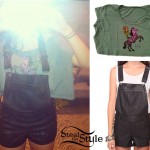 faux leather overalls and crop top