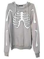 Wildfox Skeleton Over-Sized Hoodie in Diamond