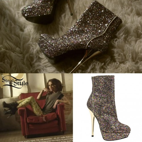 Cher Lloyd Want U Back glitter boots