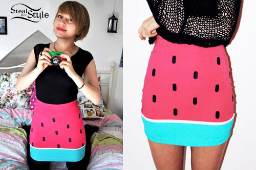 Eva Spence watermelon skirt