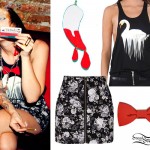 Kreayshaw outfit - earrings, tank top, skirt