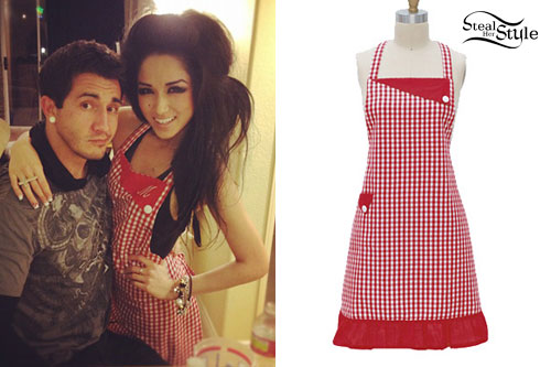 Melissa Marie Green red gingham apron