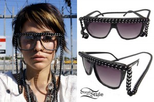 Dev Black Chain Sunglasses
