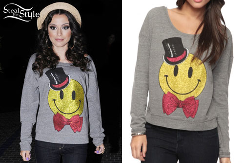 Cher Lloyd: Glitter Smiley Sweatshirt