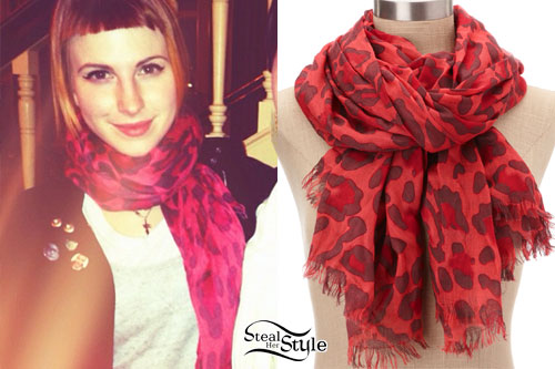 Hayley Williams: Red Leopard Scarf