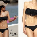 Rihanna black fringe bikini