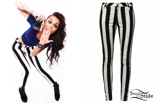 Cher Lloyd: Motel Black and White Striped Jeans
