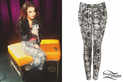 Cher Lloyd: Black & White Printed Jeans
