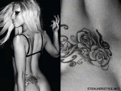 Lady Gaga treble clef tattoo