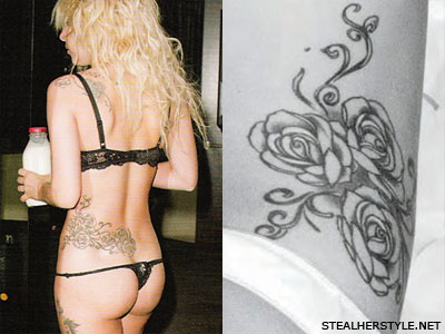 Lady Gaga roses hip tattoo