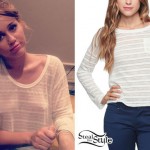 Miley Cyrus: Sheer Stripe Top