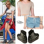 Miley Cyrus: Studded Back Platform Sneakers