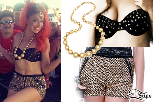 Neon Hitch: Sequin Shorts, Studded Bra