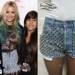 Demi Lovato: Spiked Denim Shorts