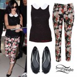 Katy Perry: Floral Capris, Lace Sleeveless Top