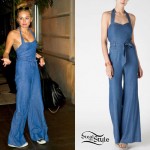 Miley Cyrus: Denim Halter Jumpsuit