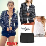 Selena Gomez: Heart Cardigan Outfit