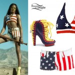 Azealia Banks: Licorice American Flag Outfit