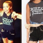 Brandi Cyrus: Studded Shorts, American Rebel Tee