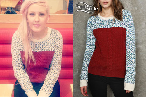 Ellie Goulding: Color Block Sweater
