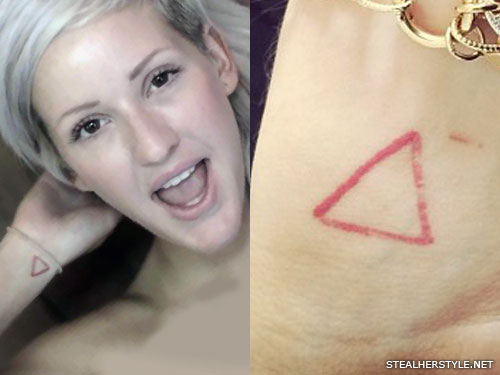 Ellie Goulding triangle wrist tattoo