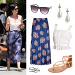 Katy Perry: Fan Print Skirt Outfit